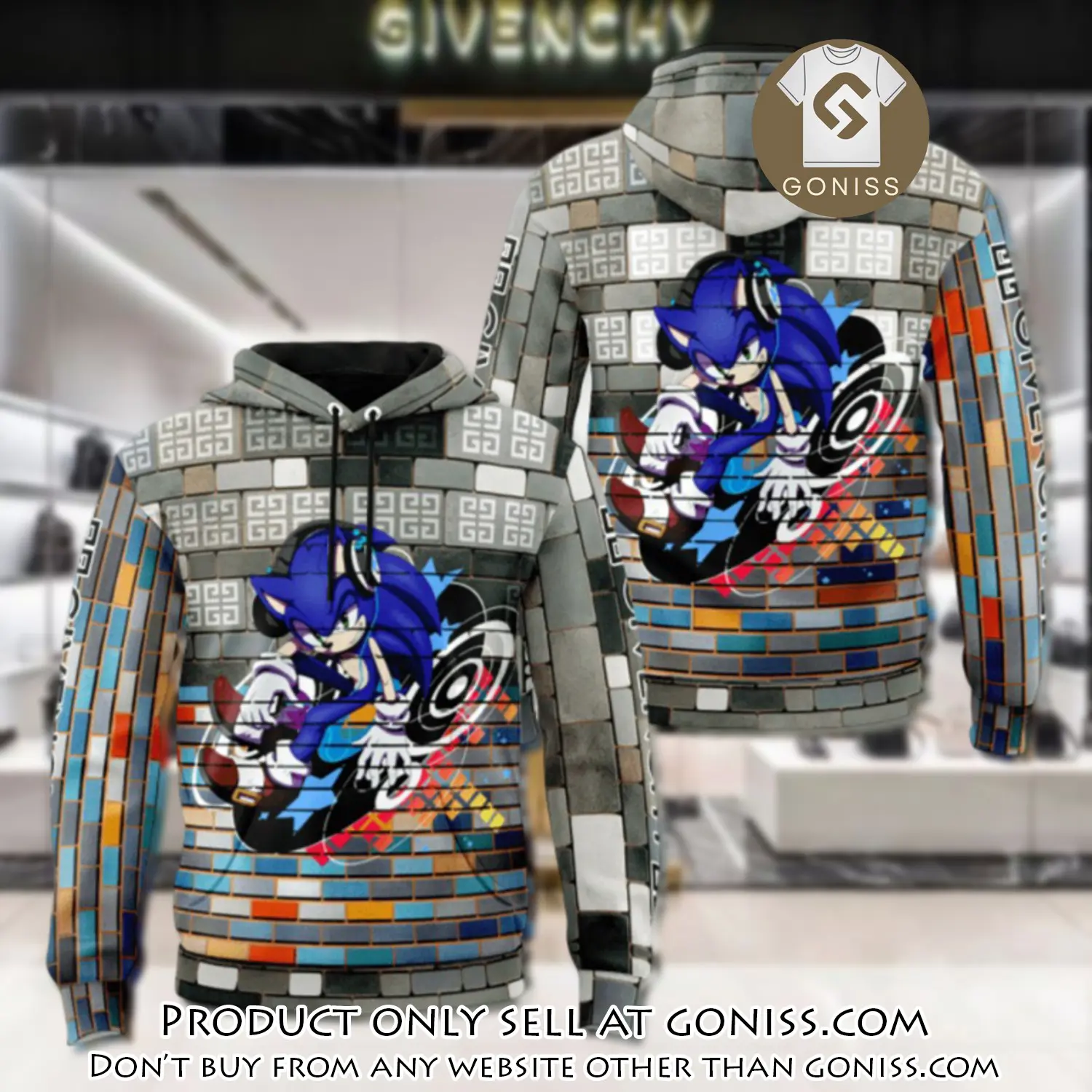 Givenchy sonic unisex hoodie luxury brand gifts  jh1861 gn0035268